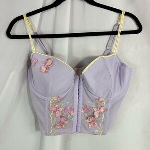 Jezebel lavender mesh butterfly corset size 36D